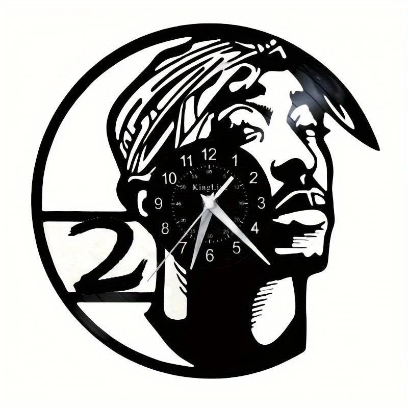VINYL-ZEIT Tupac 2 Pac Vinyl Wall Clock Gift Birthday Holiday 2PAC Room Decor Design