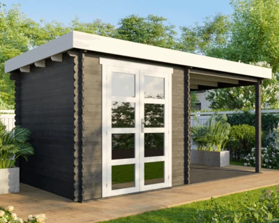 Gartenhaus Gerätehaus Holzhaus Blockhaus 5x2,5m 28mm ALL IN - Bild 1 von 4