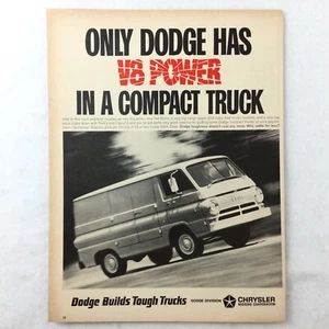 1965 Dodge Chrysler Compact Truck Oldtimer Print Werbung Van rot v8 Power  - Bild 1 von 1