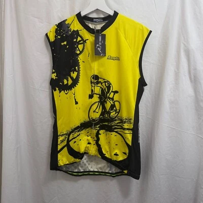 Aogda Cycling Jersey Sleeveless Womens Yellow Black Full Zip Bike Shirt XXXL - Image 1 of 4