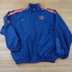 Vtg Nike Illinois Fighting Illini Full Zip Warm Up Windbreaker Jacket XS Fit Med - Picture 1 of 8