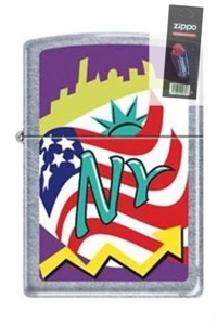 Zippo 0149 new york city collage Discontinued Lighter + FLINT PACK - Picture 1 of 1