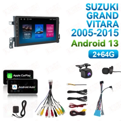 For Suzuki Grand Vitara 2005-2015 Car Radio GPS Navi WIFI BT CarPlay Android 13 - Image 1 of 4