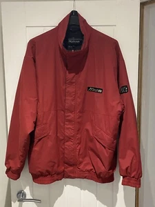 MIZUNO Mens Waterproof Windproof Jacket Large Full Zip Red, Black Lining - Picture 1 of 13