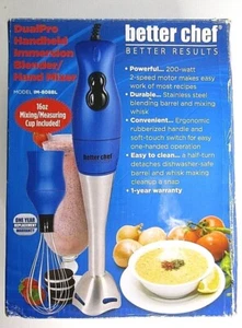 Better Chef Dual Pro Handheld Immersion Blender Hand Mixer With Whisk Blue New - Picture 1 of 8