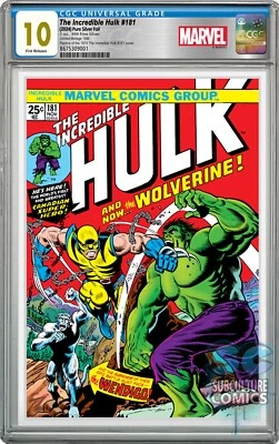 SERIAL #0042 MARVEL COMICS - INCREDIBLE HULK #181 SILVER FOIL CGC 10 GEM MINT FR - Image 1 of 3