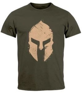 Herren T-Shirt Print Sparta-Helm Aufdruck Gladiator Krieger Warrior Spartaner - Bild 1 von 7