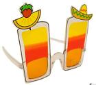 Lunettes de soleil Luau Tropical Sunrise Drink Shades, monture jaune orange, orange...