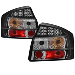 Audi 02-05 A4 S4 Quattro B6 4Dr Sedan Black LED Rear Tail Lights Brake Lamp - Picture 1 of 2