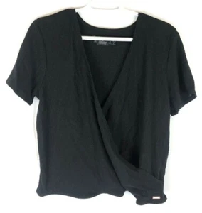 Volcom Women’s V Neck Black Short Sleeve Top Size 2XL - Picture 1 of 2