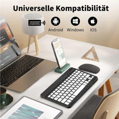 Tastatur Funk Maus Wireless Kabellos Keyboard Bluetooth PC iPad Layout Deutsch - Bild 1 von 4