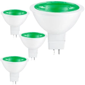 4Pack MR16 LED Green Light Bulb, 3W (25W), Non-Dimmable, GU5.3, 150LM - Picture 1 of 1