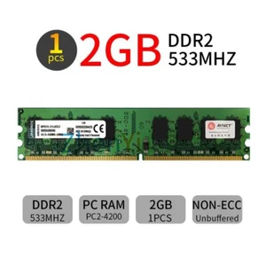 2GB DDR2 533MHz PC2-4200U KVR533D2N4/2G 240Pin Desktop DIMM Memory For Kingston - Picture 1 of 7