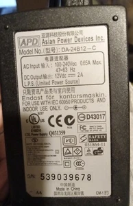 ADP Asain Power Devices DA-24B12 12v DC Fuente de alimentación Salida 12VDC 2A - Imagen 1 de 6