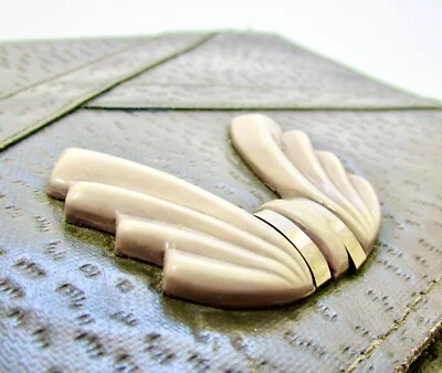 Vintage 20s 30s deco gray clutch bag purse - Image 1 of 4