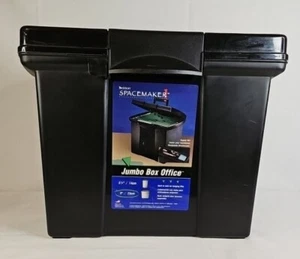 Eldon Spacemaker 1998 Jumbo Office File Box negro con 16 carpetas de archivos - Imagen 1 de 14