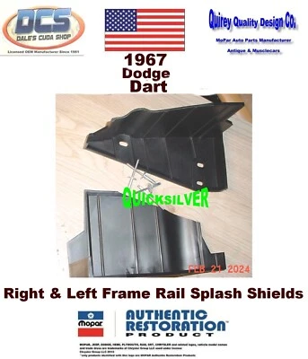 Dodge Dart 1967 cuadro delantero riel K cuadro escudos 2800658 9 MoPar EE. UU. Foto 1 de 2