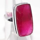 Simulated Ruby 925 Silver Plated Gemstone Ring US 6 Best Gift For Women AU m025