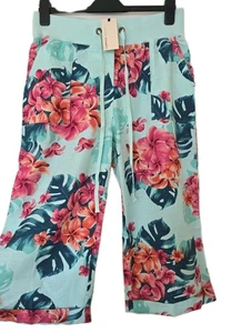 Capsule Damen Culotte Hose Blumenmuster Kordelzug Taille Damen grün Größe 12 - Bild 1 von 10