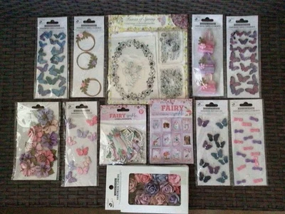 FAIRY LOT BY LITTLE BIRDIE~Paper-Flowers-Stamps-Folder-Butterflies~NEW - Image 1 of 4
