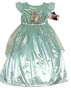 Disney Frozen Elsa Fantasy Nightgown Gown Pajamas Costume Princess Blue New Girl - Picture 1 of 9