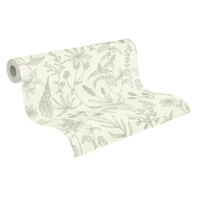 Обои с оливковым цветочным узором AS Creation Nami - Изображение 1 из 4