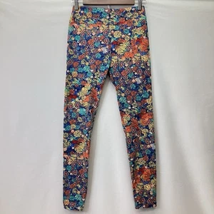 Leggings elásticos LulaRoe para mujer azul verde naranja floral cachemira talla única - Imagen 1 de 5