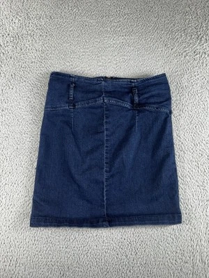 Minifalda Free People Livin it Up para mujer 6 cremallera trasera corta lavado oscuro denim Foto 1 de 4