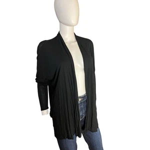 Cárdigan abierto modal drapeado negro súper suave Helmut Lang talla M - Imagen 1 de 7