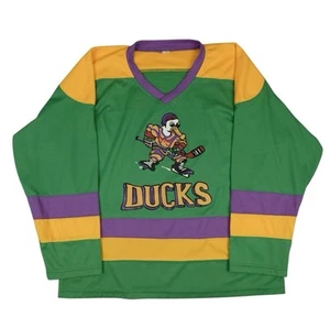 Vintage Mighty Ducks Dean Portman #21 Jersey Rare Adult Medium Green 90's - Picture 1 of 14