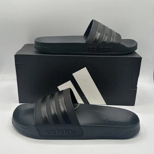 Adidas Adilette Core Black Cloudfoam Shower Slides Men 10 Women 11 - Picture 1 of 5