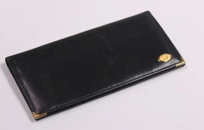 Dunhill Black w/ Gold Trim Long Bifold Wallet Men's Made in France - Image 1 of 4