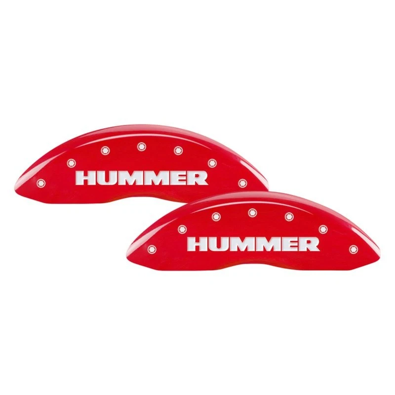 For Hummer H2 03-09 Gloss Red Caliper Covers w Hummer Engraving Full Kit, 4 pcs - Image 1 of 3