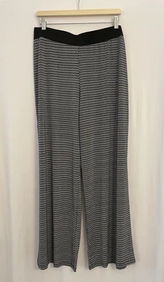 Pantalones Palazzo Alfani para mujer cintura alta pierna ancha talla grande 1X Foto 1 de 4