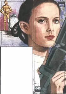 Star Wars Galaxy David Day Padme Sketch Lot of 3 Puzzles Pieces - Picture 1 of 1
