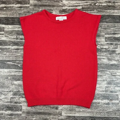 Suéter Top Vintage Dama Madeira Para Mujer Talla MED Mezcla Lana Angora Rojo Sin Mangas Foto 1 de 4