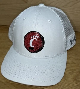 Univ Of Cincinnati Bearcat Under Armour Golf Hat Men’s Adjustable White NWOT - Picture 1 of 6