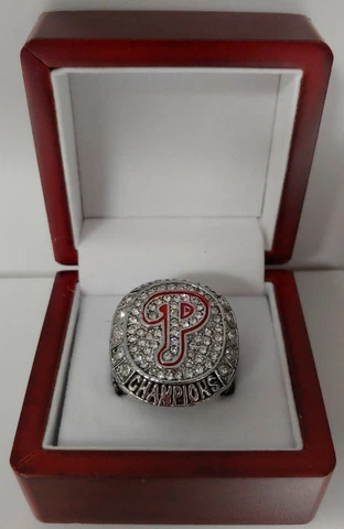 Philadelphia Phillies - 2008 World Series Ring With Wooden Display Box Cover