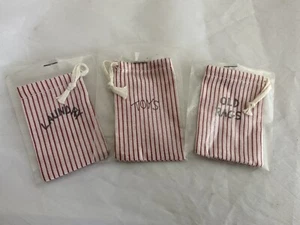 Vintage Miniature Dollhouse 2 1/2” Lot of 3 Laundry Rags & Toys Cloth Sacks New - Picture 1 of 5