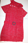 Faded Glory Girls Sweater Dress Red Metallic Silver Party Size L 10/12