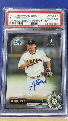 Austin Beck - 2017 Bowman Chrome Draft Autograph  PSA 10   - Image 1 of 2