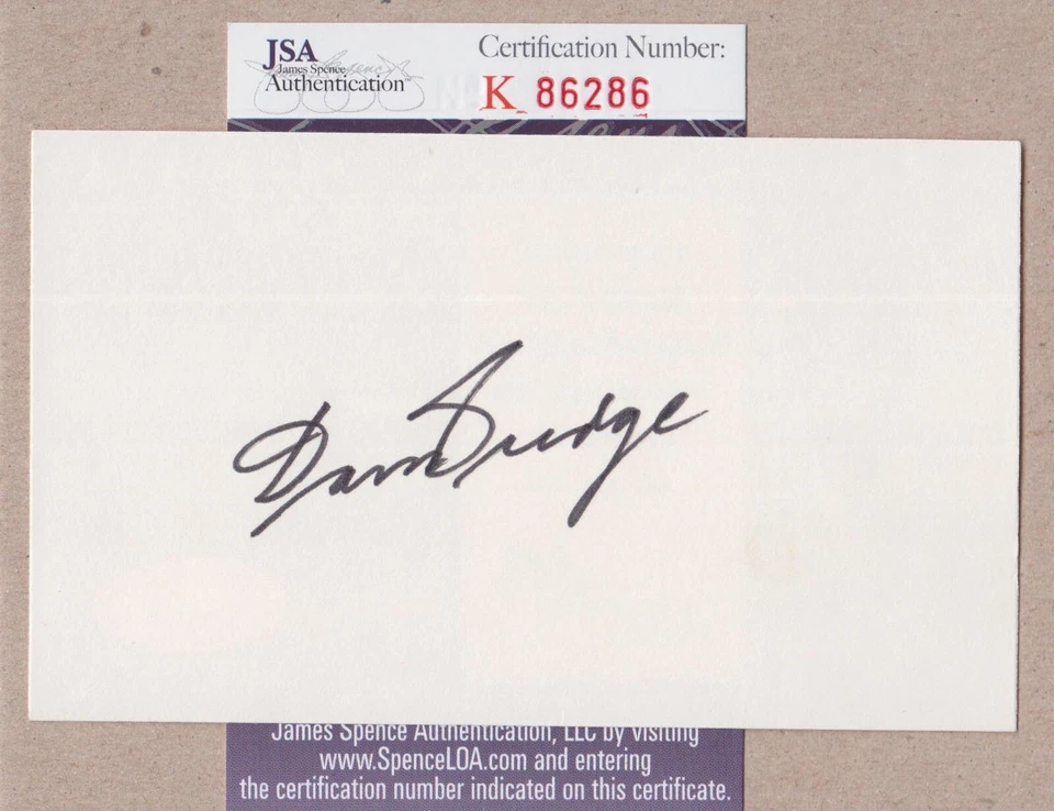 Don Budge Tennis HOF Signed Index Card with JSA cert - Image 1 of 1