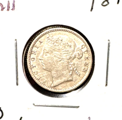 Straits Settlements 1891 10 cents KM 11 XF - Image 1 of 2