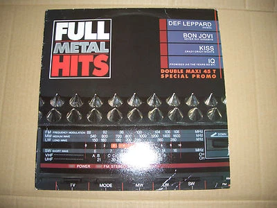 FULL METAL HITS - 2X12" FRENCH PROMO - DEF LEPPARD, BON JOVI, KISS, IQ - RARE - Image 1 of 2
