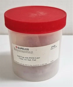 Supelco 27141 PTFE-Lined Solid Caps for 4mL Vials - 13mm Thread (Pack of 100) - Picture 1 of 2