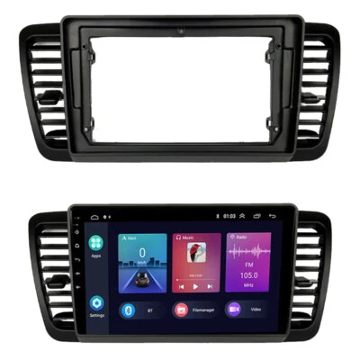 Quadro de painel de fáscia de carro rádio estéreo duplo din 9" para Subaru Legacy 2004-2009 - Imagem 1 de 4