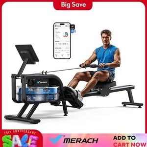 MERACH R10 Water Rowing Machine for Home Gym Fitness with 6 Levels of Resistance - Picture 1 of 7