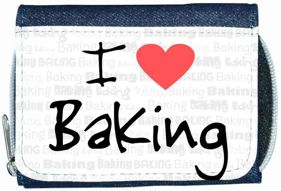 I Love Heart Baking Denim Wallet - Image 1 of 1