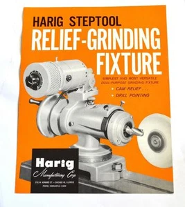 HARIG A-462 RELIEF GRINDING FIXTURE BROCHURE - Picture 1 of 2