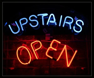 New Upstairs open Beer Bar Neon Light Sign 24"x20" Store Lamp Wall Decor Artwork - Picture 1 of 1